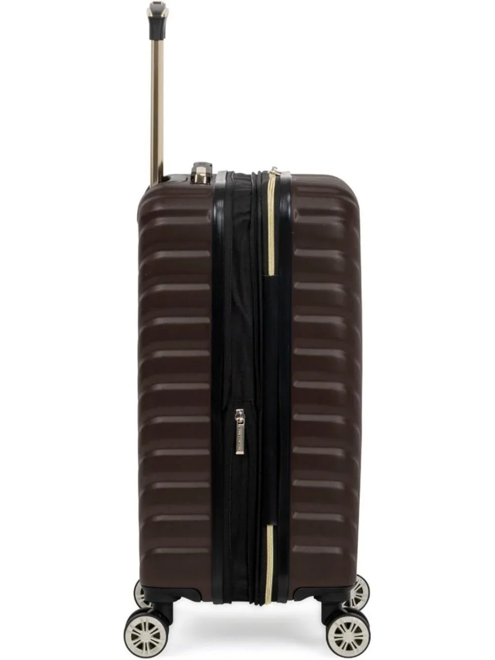 Lightweight Expandable Hardside Spinner Luggage, Chevron Design, 20-Inch, Brown